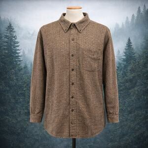 VTG New Thunder Brown Button Down Shirt L